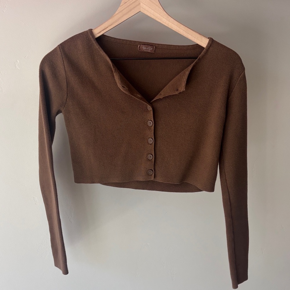 Brandy Melville Cocoa Button-Down Shirt